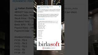 Birlasoft Ltd has fixed record date for final dividend. #BSOFT (26 June 2023)