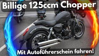 125ccm BILLIGER CHINA CHOPPER B196 - MIT AUTO-FÜHRERSCHEIN: Motorrad 2024 Luxxon Silverglide 125ccm