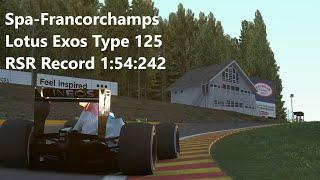 Spa | Lotus Exos 125 | 1:54:242 | Former RSR World Record