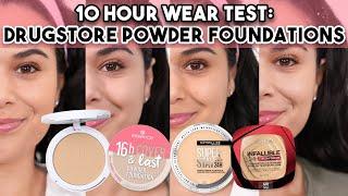 4 Drugstore Powder Foundations Tested 10 HOURS on COMBO Skin