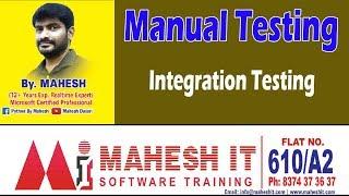 Testing Tools Tutorials |   Manual Testing | Integration Testing | Class - 6 | by Mahesh sir