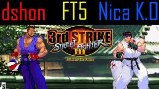 Street Fighter III: Third Strike - dshon [Sean] vs Nica K.O [Ryu] (Fightcade FT5)