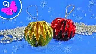 Шар на eлку своими руками / Елочные украшения из бумаги на Новый Год / Christmas Paper Ball