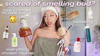 TMI FEMININE HYGIENE GIRL TALK: kitty odor & shaving, everything shower routine, hair, self care