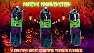 Halloween Tumbler Tutorial, Frankenstein design #diy #tutorial #epoxy #craft #halloweencrafts