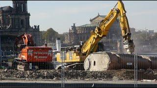 Dresden - Situation an der Carolabrücke am 14. - 18.10.2024 - (Zug C Aufräumarbeiten)