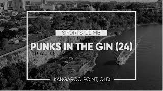 Climbing Punks in the Gin (24) at Kangaroo Point. Climbers POV