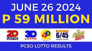 Lotto Result Today 9pm June 26 2024 | PCSO Complete