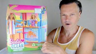BARBIE LOVES THE OCEAN BEACH SHACK PLAYSET MADE FROM RECYCLED PLASTICS UNBOXING REVIEW