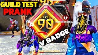 Guild Test Prank With Cute V Badge Girl  Got Cutest Reactions  - Garena free fire Max