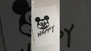 Make a happy card easily #happy #drawing #art #happyfaces #mikeymouse