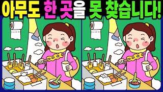 【다른그림찾기/치매예방】아무도 3개 중 한 곳은 못 찾습니다! 재밌고 건강한 두뇌 훈련 퀴즈! 【틀린그림찾기/두뇌운동/Find The Difference】#1312