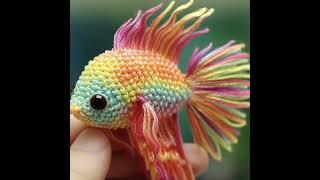 MOST BEAUTIFUL EASY TO MAKE BETA FISH  MULTICOLOR CROCHET WOOL AI MADE DESIGNS IDEAS - KLMNO ART