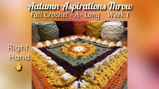 FALL Crochet A Long WEEK1: “The Autumn Aspirations Throw” (Right Hand Crochet)