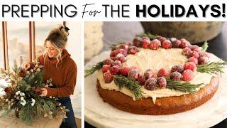 HOLIDAY DECORATING || EASY RUSTIC GINGERBREAD CAKE || CHRISTMAS HOSTING IDEAS