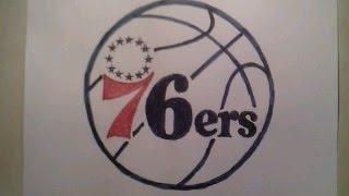 how to draw the Philadelphia 76ers Logo Sign Easy Step By Doodle Sketch Tutorial NBA Basketball Team