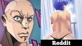 Neon Genesis Evangelion Female Edition | Anime vs Reddit (the rock reaction meme)