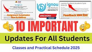 IGNOU Released 10 Important Updates for All Students | Practical & Classes Schedule 2025_Grade Card
