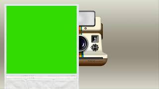 Green screen polaroid cam photo frame