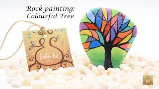 Rock painting ️ Colorful tree  Sassi dipinti: Albero colorato