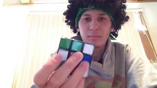 Kyle solves a Rubik's cube