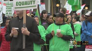 Nurses Join UC Workers On Picket Lines In Berkeley