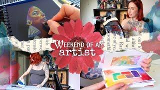 An artists weekend in Feb doing all my hobbies | drawing, painting, sewing, cooking, book haul