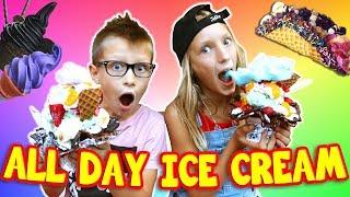 ALL DAY (literally!!!) Ice Cream Challenge!!!