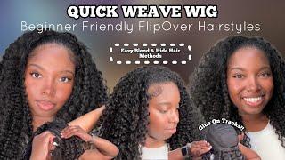 NEW Method Easy Quick Weave Wig " Flip Over Method" 3c-4a Hair | Unice