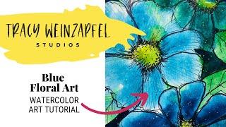 Blue Floral (Watercolor Art Tutorial)