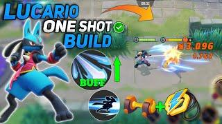 Try this One Shot Damage build of Lucario for extreme speed and bone rush! Pokemon unite