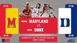 No. 18 Maryland vs No. 11 Duke | NCAA Women's Basketball | 11.10.24