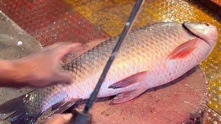 Amazing Cutting Video | Big Rohu Fish Cutting Skills In Fish Market