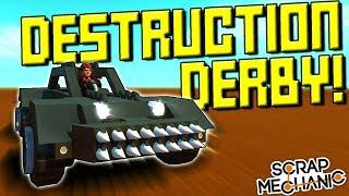 Deadly Destruction Derby Arena and Race! - Scrap Mechanic Multiplayer Monday! Ep 106