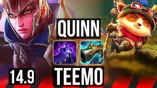 QUINN vs TEEMO (TOP) | 12 solo kills, 51k DMG, Legendary, 500+ games, 24/5/3 | EUW Master | 14.9