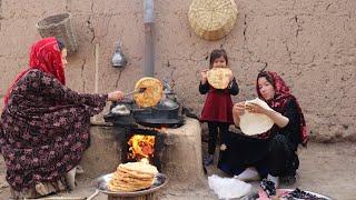 Daily Routine Village life | Living In Remote Afghanistan Villages | cooking village food oil bread