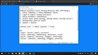 2 - Tutorial Pembuatan Aplikasi Stock Barang Berbasis Web : Membuat Login + Register + Setup Halaman