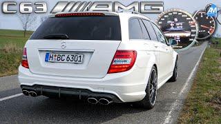 Mercedes C63 AMG 6.2 V8 (487hp) | Race Start & 100-200 km/h acceleration | by Automann in 4K