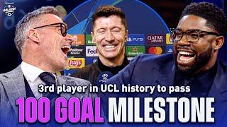 Robert Lewandowski reacts to passing 100 goal milestone with Micah, Carra and Henry! | UCL Today