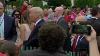 Donald Trump Steals a Childs Hat