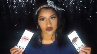 Kylie Lip Kit Lip Swatches in Candy K and True Brown K 