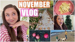 Novembery Vlog! Advent Calendars, Squash Alfredo Pasta & Surprise Beach Day | 2024