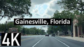 Road Tour Drive of Gainesville, Florida in 4K - University of Florida Area & Downtown Gainesville