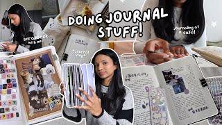 doing journal stuff! ‪‪️⊹ ࣪  journaling at a café + scrapbook with me *journal vlog*