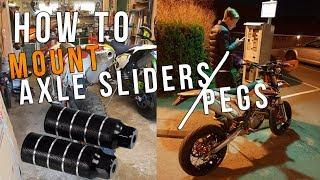 HOW TO MOUNT AXLE SLIDERS / PEGS ON YOUR SUPERMOTO