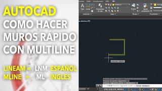 AUTOCAD | Como hacer MUROS RÁPIDO !!! con MULTILINE