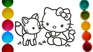 Beautiful Hello kitty in Dress drawing for kids and toddlers /Rb drawing for kids