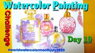 Watercolor Painting challenge day #19/World watercolor month july 2020/Nonstop Creative