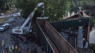 Norfolk Southern Train Derailment and Cleanup - Bethlehem, PA (7/5/24)