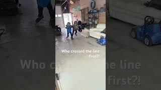 Who crossed the line first?!!!! #rock #classic #rocknroll #rollerblades #funnyvideo #brothers